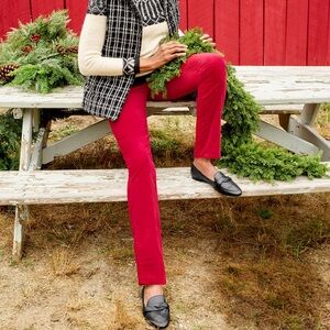 Talbots Flawless Five Pocket Stretch Velvet Pants NWT 16W RED